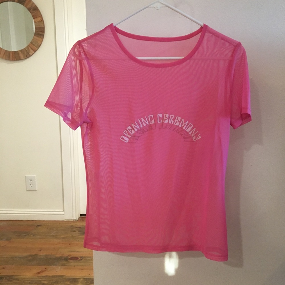 TWO NEW Opening Ceremony Sheer Layer Tees